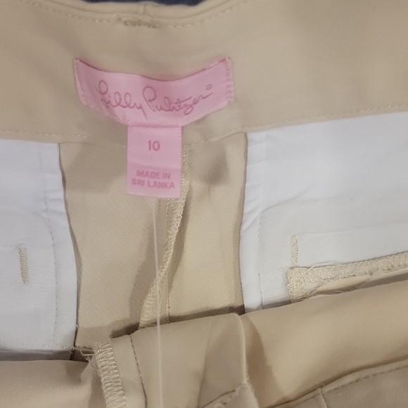 Lilly Pulitzer Cream High-Waist Shorts with Gold Buttons - Picture 2 of 5